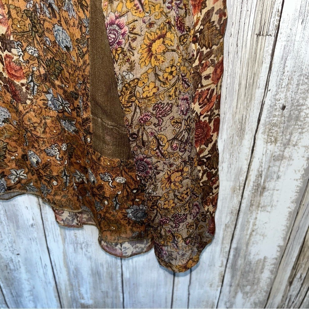 J. Jill Boho Floral Sheer Ethereal Cottage Core Blouse Women’s Large - Picture 2 of 6